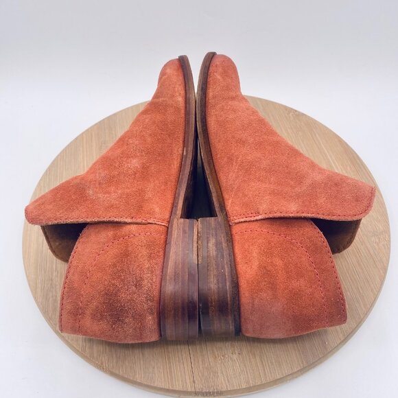 Frye Rowen Boots Womens 8.5 Peach Suede Pull On Ankle Western - Picture 8 of 12